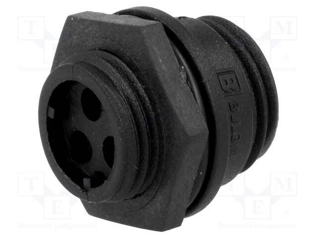 Connector: circular; socket; female; PIN: 3; w/o contacts; IP68