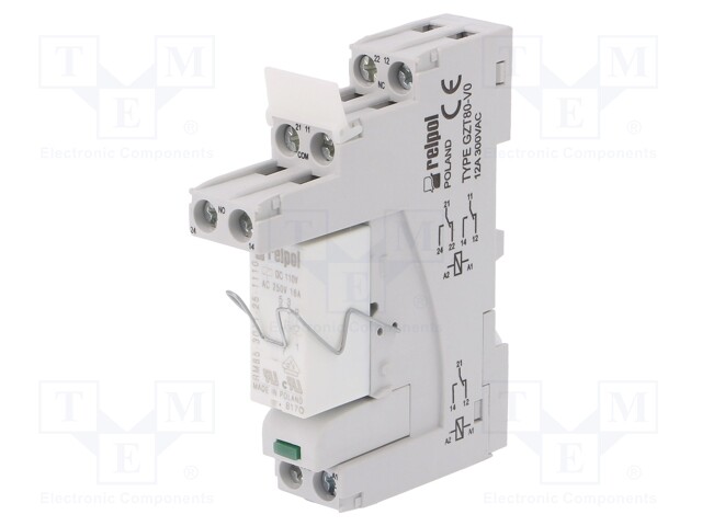 Relay: interface; SPDT; Ucoil: 110VDC; 16A; 16A/250VAC; 16A/24VDC