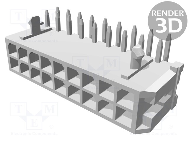 Socket; wire-board; male; Micro-Fit 3.0; 3mm; PIN: 18; THT; 5A; 600V