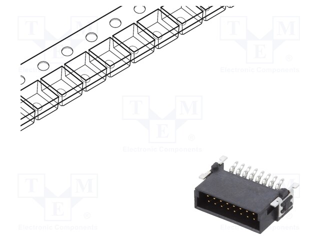 Connector: PCB to PCB; male; PIN: 16; 1.27mm; -55÷125°C; UL94V-0