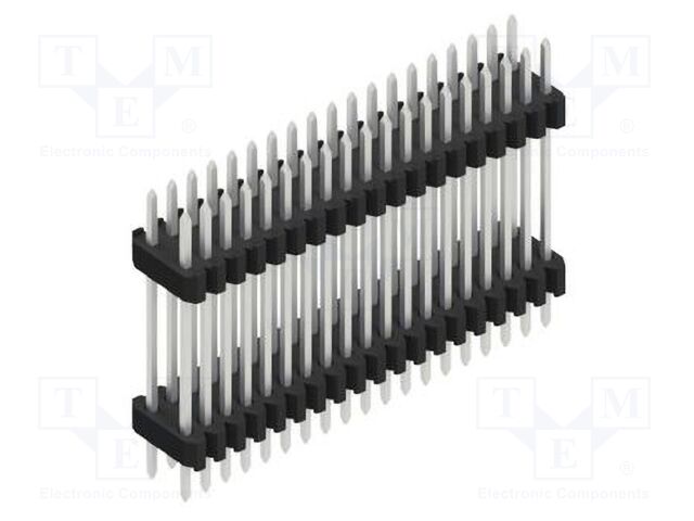 Connector: pin strips; pin header; male; PIN: 38; 1.27mm; THT; 2x19