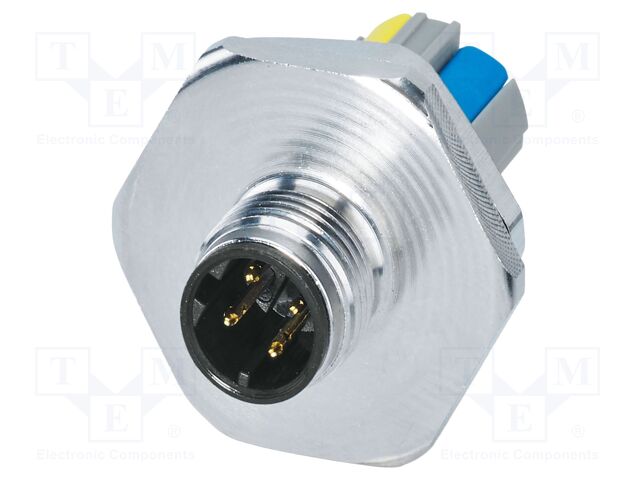 Connector: M12; socket; PIN: 4; male; 48V; straight; IP67; push-lock