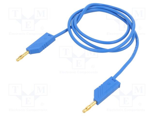 Test lead; 60VDC; 30VAC; 32A; Len: 1m; blue; Cond.cross sec: 2.5mm2