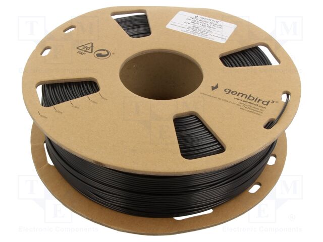 Filament: PET-G; 1.75mm; black; 220÷260°C; 1kg