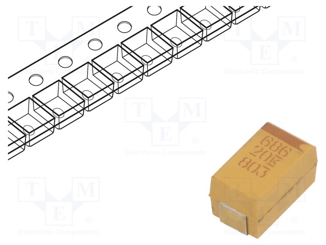 Capacitor: tantalum; low ESR; 68uF; 20VDC; Case: X; 2917; ESR: 150mΩ