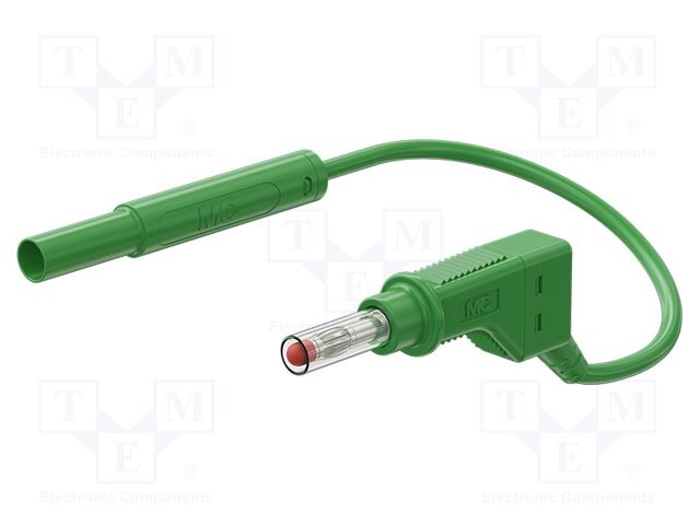 Test lead; 19A; banana plug 4mm,angular banana plug 4mm; Len: 1m