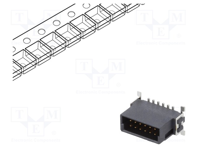 Connector: PCB to PCB; male; PIN: 12; 1.27mm; -55÷125°C; UL94V-0