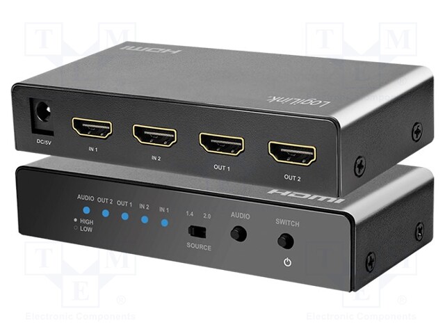 Switch; HDCP 2.2,HDMI 2.0; black; Input: HDMI socket x2
