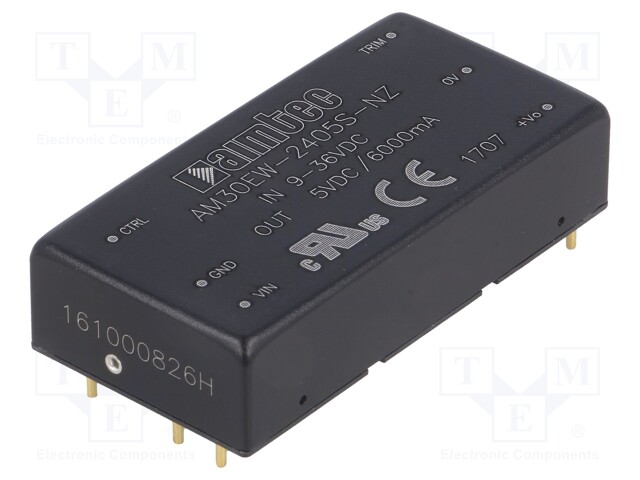 Converter: DC/DC; 30W; Uin: 9÷36V; 5VDC; Iout: 6A; 2"x1"; 26g
