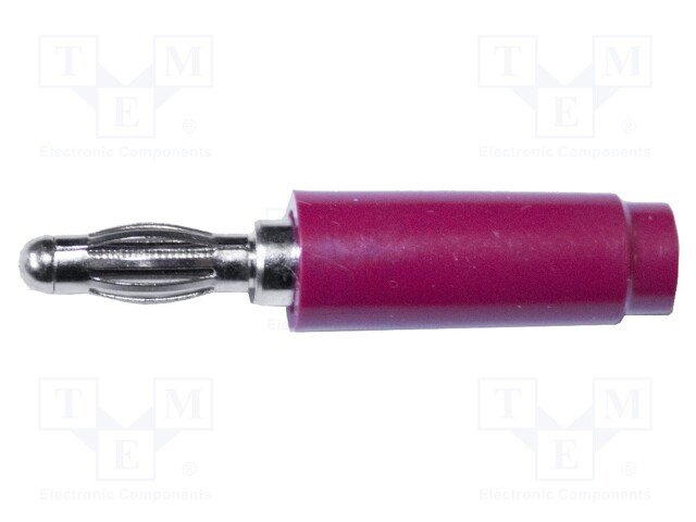 Plug; 4mm banana; banana 4mm plug; 15A; 1kVAC; red; 42.13mm; screw