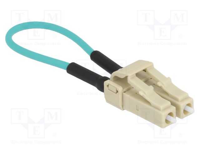 Adapter; OM3; LC/PC; 50/125um; beige; turquoise; Øcable: 2mm