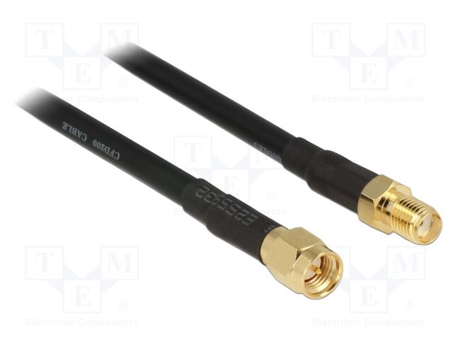 Cable; 15m; SMA male,SMA female; black; Øcable: 4.8mm; 50Ω