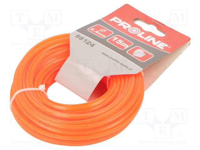 Trimmer line; L: 15m; Mat: nylon; Shape: square; Size: 2.4mm