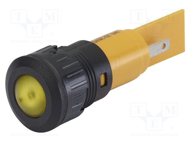 Indicator: LED; conical; red; 230VAC; Ø16.2mm; ØLED: 10mm; 240mcd; 17