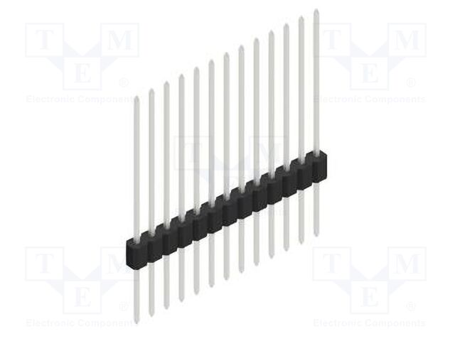 Connector: pin strips; pin header; male; PIN: 13; 1.27mm; THT; 1x13