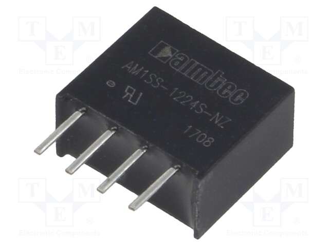 Converter: DC/DC; 1W; Uin: 10.8÷13.2V; 24VDC; Iout: 42mA; SIP4; 1.2g