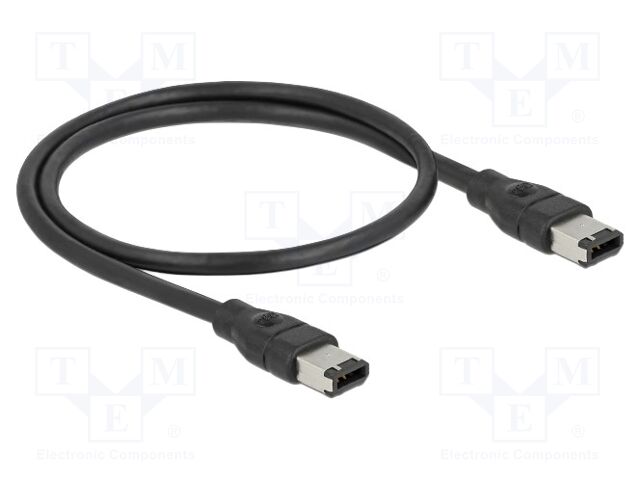 Cable; FireWire 6pin plug,both sides; 0.5m; black; Øcable: 6mm