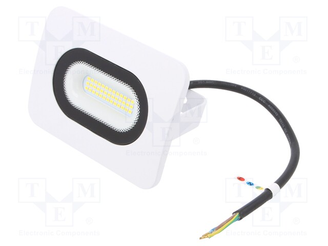 Lamp: LED flood light; 4000(typ)K; IP65; Body: white; 20W; 230VAC