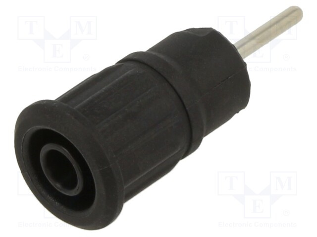 Socket; 4mm banana; 24A; 1kV; L: 35.5mm; black; nickel plated