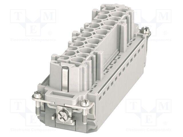 Heavy Duty Connector, HEAVYCON Series, Insert, 24+PE Contacts, B24, Receptacle, Push Lock Socket