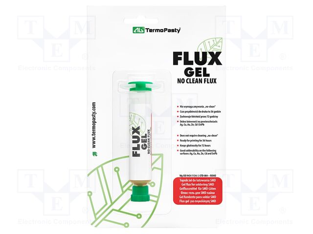 Flux: rosin based; RMA; gel; plastic container; 10ml