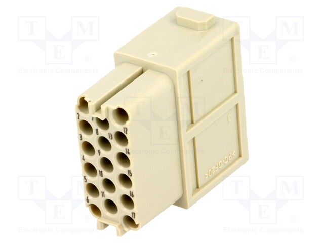 Connector: HAN; module; female; Han Modular DDD; PIN: 17; 10A; 160V