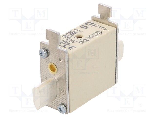Fuse: fuse; gG; 40A; 500VAC; ceramic,industrial; NH000; WT-NH