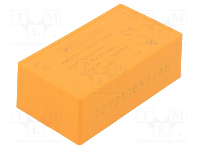 Converter: AC/DC; 30W; 85÷305VAC; Usup: 100÷430VDC; Uout: 15VDC