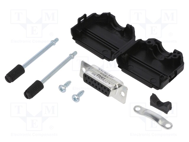 D-Sub; PIN: 15; female; unshielded; straight; soldering; for cable