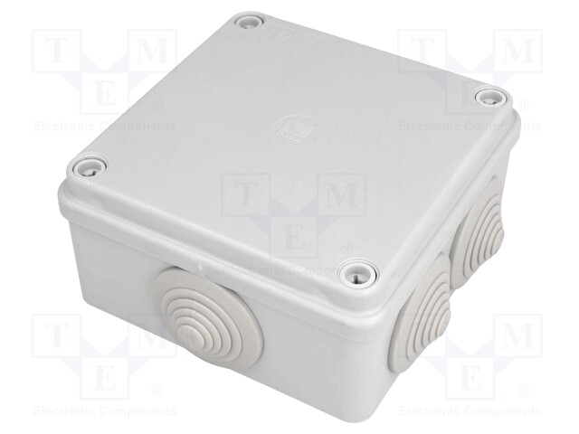 Enclosure: junction box; X: 100mm; Y: 100mm; Z: 50mm; IP65; grey