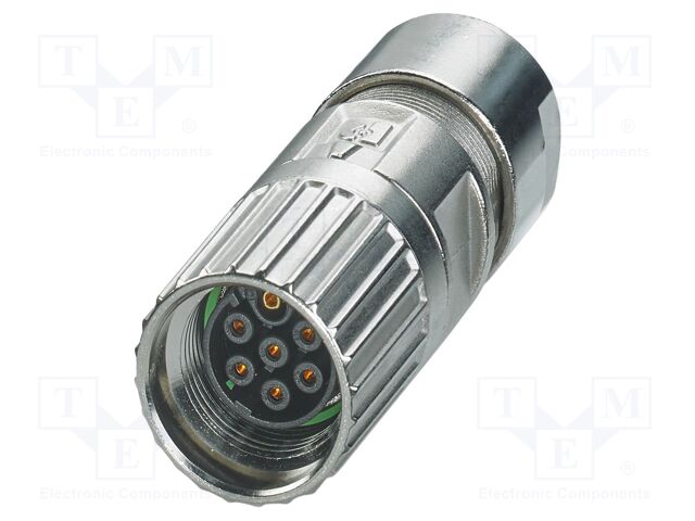 Connector: M17; plug; M17 PRO; PIN: 7; 630V; 14A; IP67; 6+PE; crimped