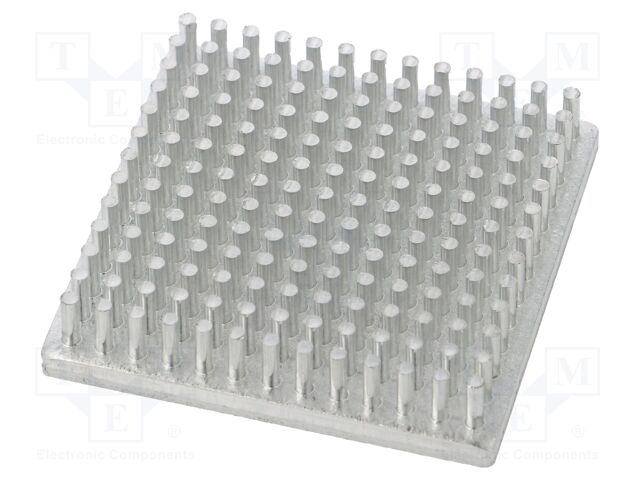 Heatsink: extruded; grilled; natural; L: 50mm; W: 50mm; H: 10mm; plain