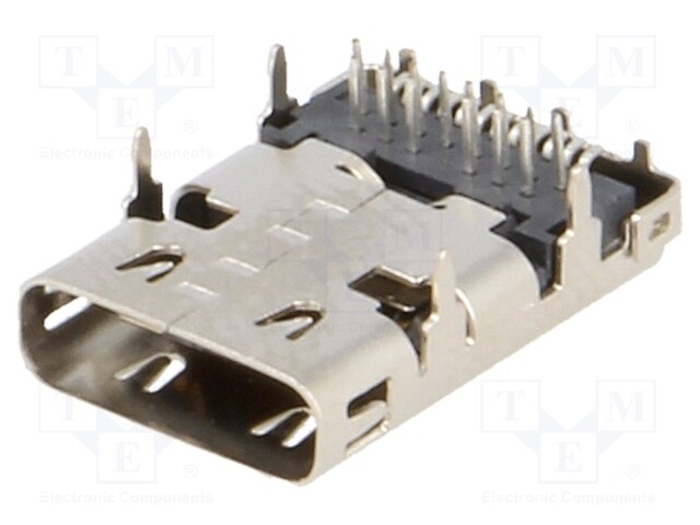 Socket; USB C; THT; angled; USB 3.1