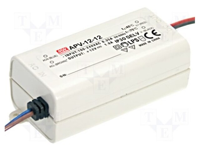Power supply: switched-mode; LED; 10W; 5VDC; 2A; 90÷264VAC; IP42
