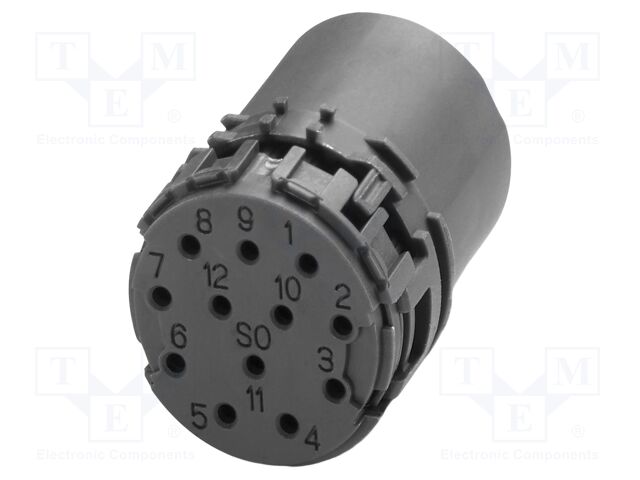 Connector: M23; contact insert; PIN: 12; crimped; M23 PRO; 8A; 150V