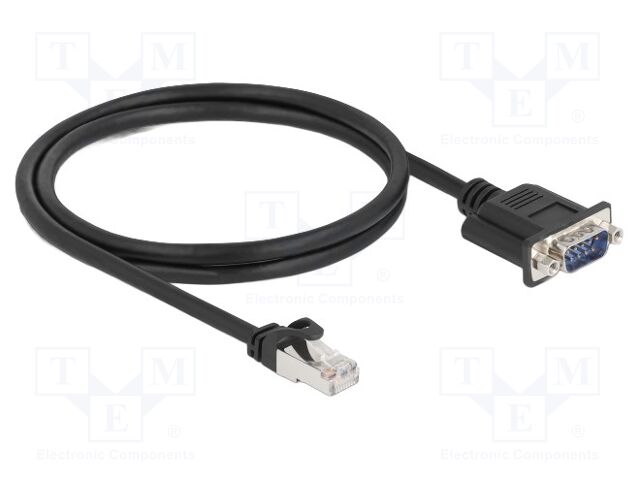 Cable; D-Sub 9pin plug,RJ45 plug; PVC; 1m; black; Cat 5e