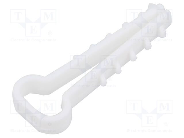 Holder; 100pcs; RectDowel; Body: white; 12x6mm
