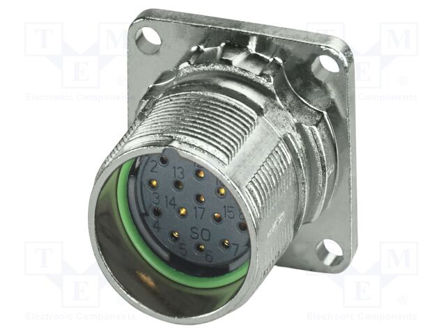 Connector: M23; socket; PIN: 17; crimped; straight; IP68; M23 PRO; 8A