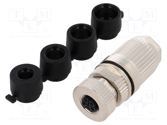 Plug; M12; PIN: 5; female; L code-Power; for cable; IP67; straight