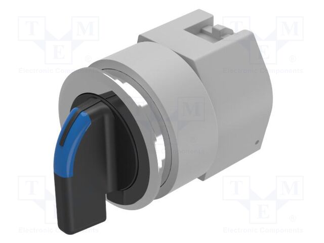 Switch: rotary; 30mm; Stabl.pos: 1; black/silver; BA9S,LED; IP65