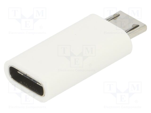 Adapter; white; USB B micro plug,USB C socket