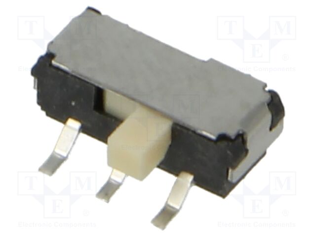 Switch: slide; Pos: 2; DPDT; 0.3A/6VDC; ON-ON; SMT; Leads: for PCB