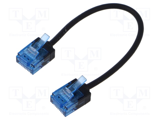 Patch cord; U/UTP; 6a; stranded; Cu; LSZH; black; 0.15m; 32AWG