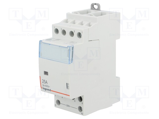 Contactor: 4-pole installation; NO x4; 230VAC; 25A; DIN; SM400