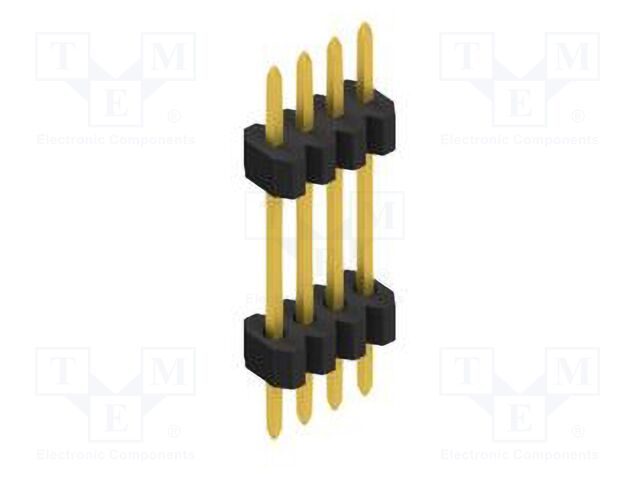 Connector: pin strips; pin header; male; PIN: 4; 1.27mm; THT; 1x4