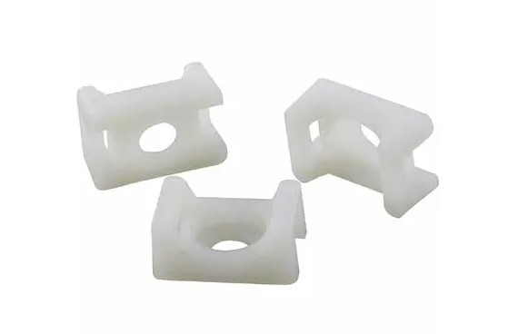 Cable Tie Mount, Screw, 4.5 mm, Ivory, Nylon 6.6 (Polyamide 6.6), 21.8 mm, 15.5 mm 100pk