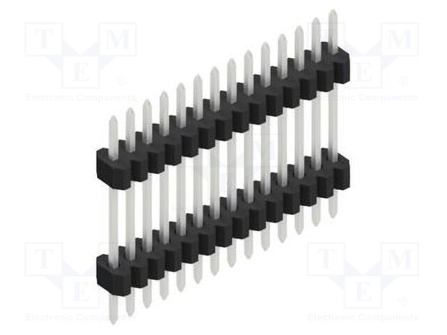 Connector: pin strips; pin header; male; PIN: 14; 1.27mm; THT; 1x14