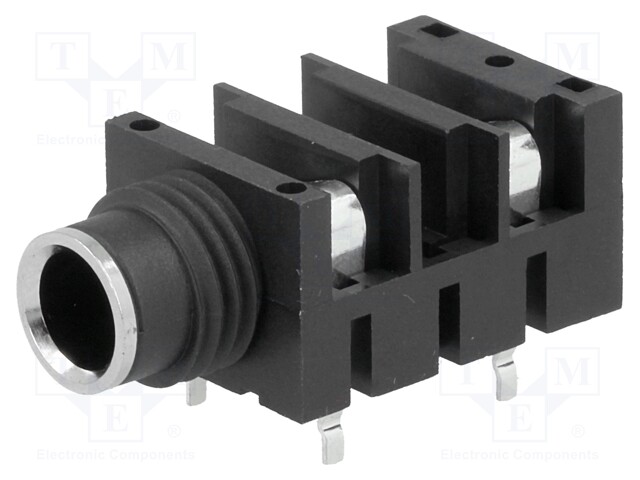 Socket; Jack 6,35mm; female; mono; angled 90°; for panel mounting