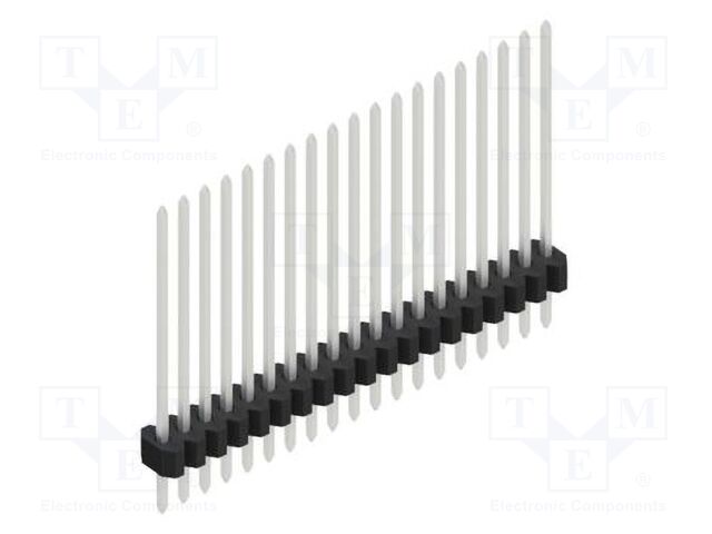 Connector: pin strips; pin header; male; PIN: 19; 1.27mm; THT; 1x19