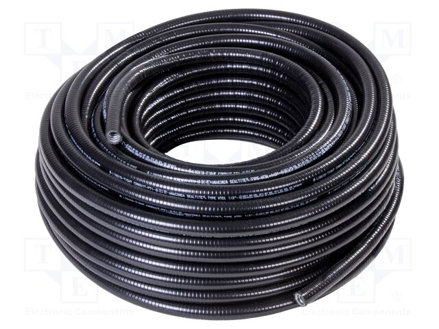 Protective tube; galvanised steel; black; Len: 60m; -45÷105°C